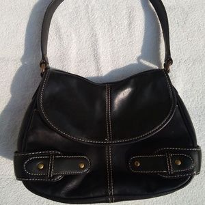 Chaps Black Leather Purse